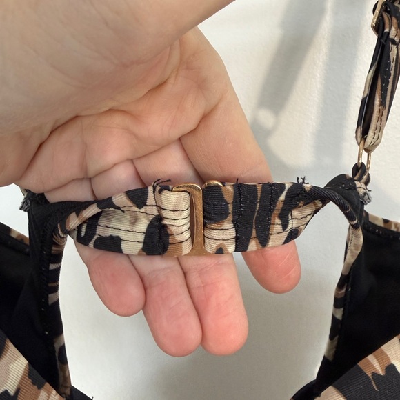 Nicole Miller Leopard Print One-Piece Swimsuit in Tan and Black - Picture 4 of 12